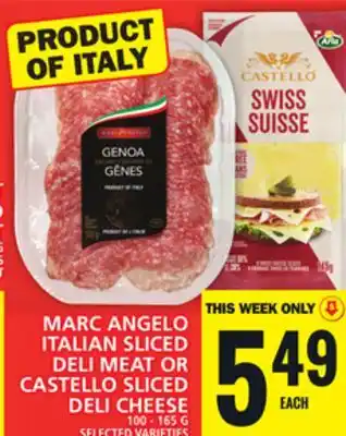 Food Basics Marc angelo italian sliced deli meat or castello sliced deli cheese offer
