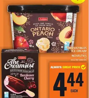 Food Basics Irresistibles ice cream or novelties offer