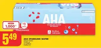 No Frills Aha sparkling water, 12x355 ml offer