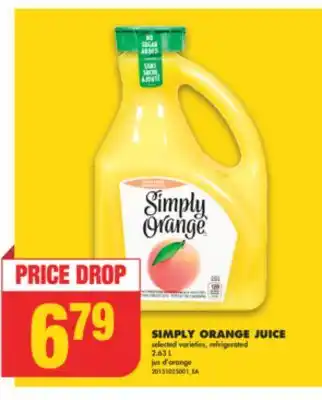 No Frills Simply orange juice, 2.63 l offer