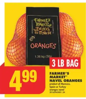 No Frills Farmer's market navel oranges, 3 lb bag offer