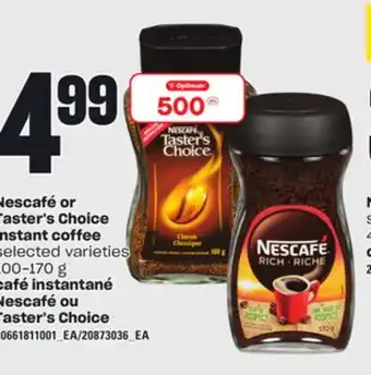 Independent Grocer Nescafé or taster's choice instant coffee, 100-170 g offer