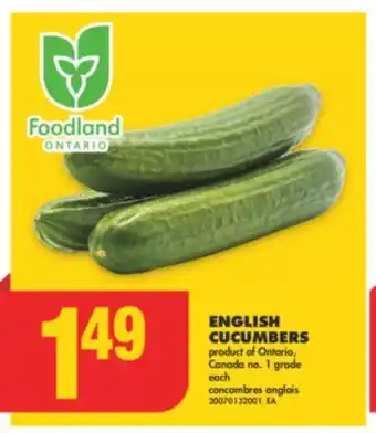 No Frills English cucumbers offer