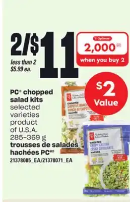 Independent Grocer Pc chopped salad kits, 285-369 g offer