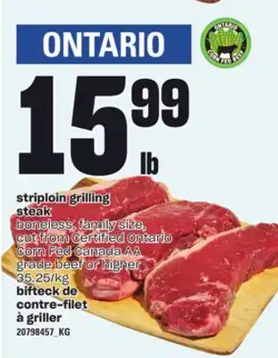 Independent Grocer Striploin grilling steak offer