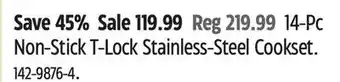 Canadian Tire Heritage the rock 14-pc non-stick t-lock stainless-steel cookset offer