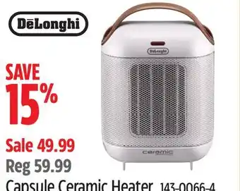 Canadian Tire Delonghi capsule ceramic heater offer