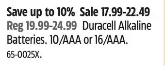 Canadian Tire Duracell alkaline batteries offer
