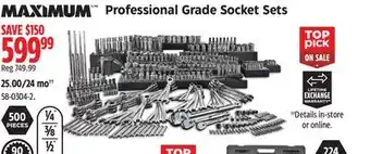 Canadian Tire Maximum master socket & wrench set, 500-pc, crv, nickel-chrome plating offer