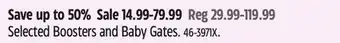 Canadian Tire Harmony selected boosters and baby gates offer