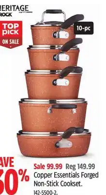 Canadian Tire Heritage the rock copper essentials forged non-stick cookset offer