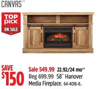 Canadian Tire Canvas 58˝ hanover media fireplace offer