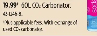 Canadian Tire Sodastream 60l co2 carbonator offer