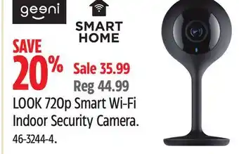Canadian Tire Geeni look 720p smart wi-fi indoor security camera offer
