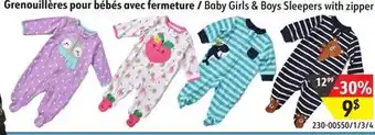 Sushi Shop Baby girls & boys sleepers with zipper offer