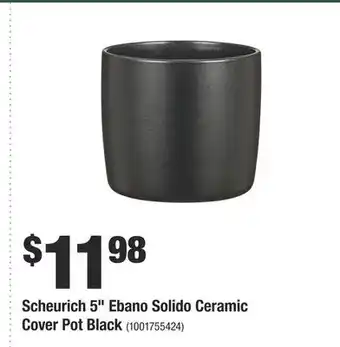 Home Depot Scheurich 5 ebano solido ceramic cover pot black offer
