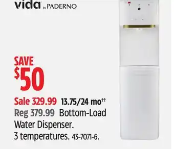Canadian Tire Vida by paderno bottom-load water dispenser offer