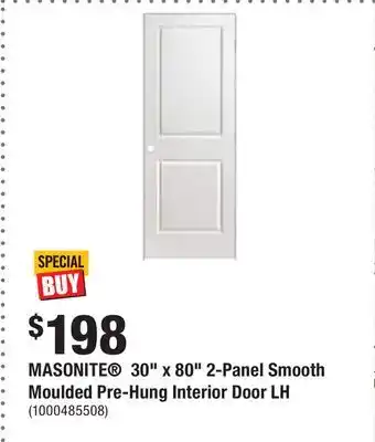 Home Depot Masonite 30 x 80 2-panel smooth moulded pre-hung interior door lh offer