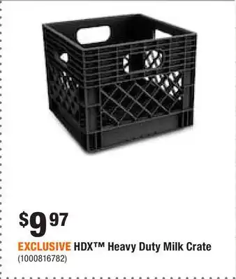 Home Depot Exclusive hdx heavy duty milk crate offer