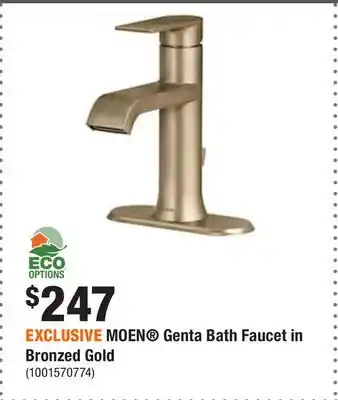Home Depot Exclusive moen genta bath faucet in bronzed gold offer