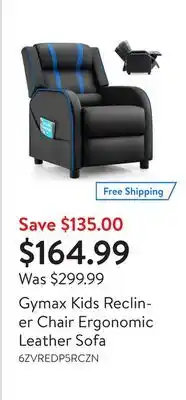 Walmart Gymax kids recliner chair ergonomic leather sofa offer