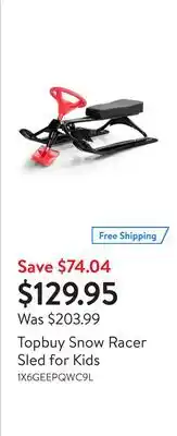 Walmart Topbuy snow racer sled for kids offer