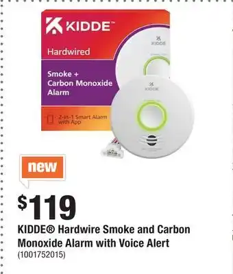 Home Depot Kidde hardwire smoke and carbon monoxide alarm with voice alert offer