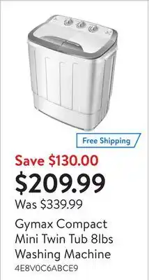Walmart Gymax compact mini twin tub 8lbs washing machine offer