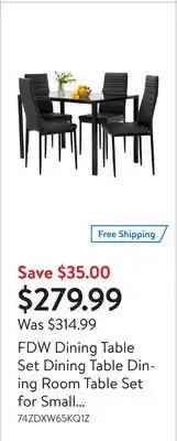 Walmart Fdw dining table set dining table dining room table set for small spaces kitchen table and chairs for 4 table with chairs hom offer