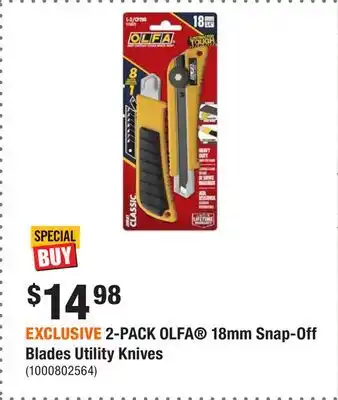 Home Depot Exclusive 2-pack olfa 18mm snap-off blades utility knives offer