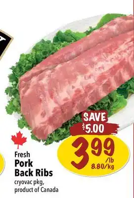 Farm Boy Fresh pork back ribs offer