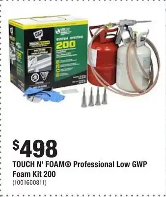 Home Depot Touch n' foam professional low gwp foam kit 200 offer