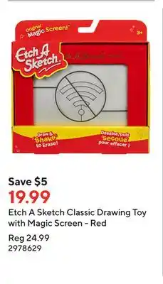 Staples Etch a sketch classic drawing toy with magic screen - red offer
