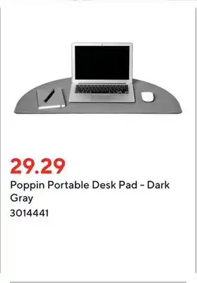 Staples Poppin portable desk pad - dark gray offer