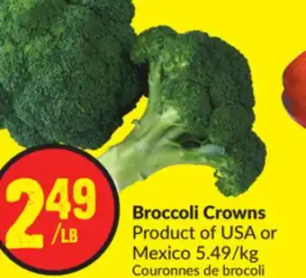 FreshCo Broccoli crowns product of usa or mexico 5.49/kg offer