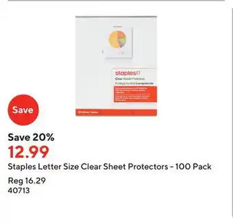 Staples Staples letter size clear sheet protectors - 100 pack offer