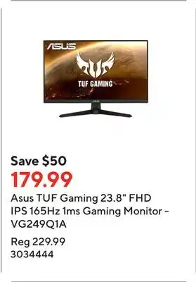 Staples Asus tuf gaming 23.8 fhd ips 165hz 1ms gaming monitor - vg249q1a offer