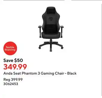 Staples Anda seat phantom 3 gaming chair - black offer