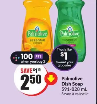 FreshCo Palmolive dish soap 591-828 ml offer