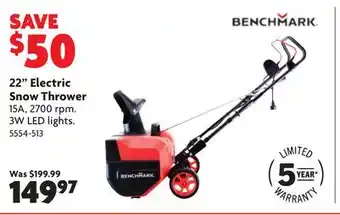 Home Hardware 22 electric snow thrower offer