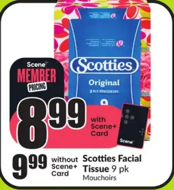 FreshCo Scotties facial tissue 9 pk offer