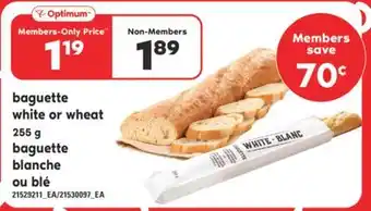 Valu-mart Baguette blanche ou blé, 255 g offer