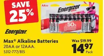 Home Hardware Max alkaline batteries offer