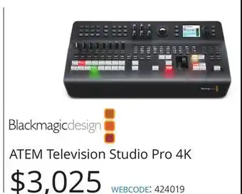 Vistek Atem television studio pro 4k offer