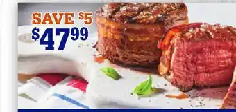 M & M Food Market Bacon wrapped beef filet mignons offer