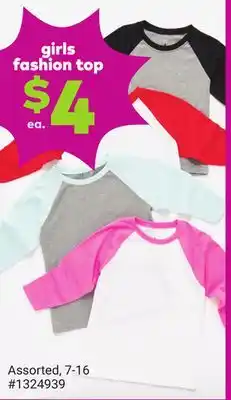 Giant Tiger Girls fashion top offer