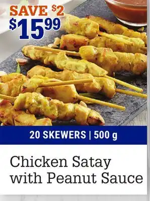 M & M Food Market Chicken satay with peanut sauce offer