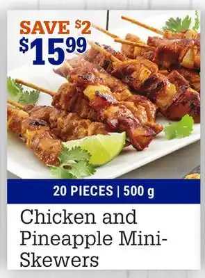 M & M Food Market Chicken and pineapple mini- skewers offer