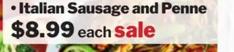 M & M Food Market Italian sausage and penne offer
