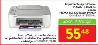 Walmart Canon pixma ts3420 inkjet printer offer